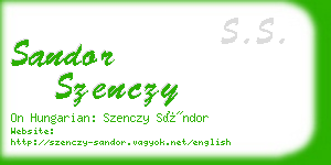 sandor szenczy business card